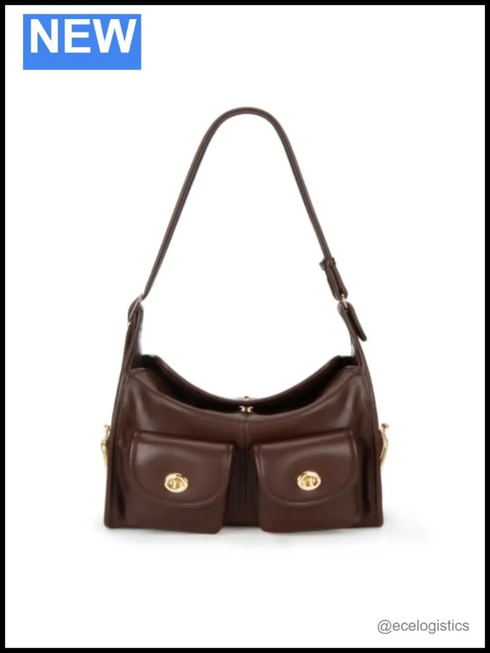 Vintage Turn Lock Hobo Bag Multi-Pocket Shoulder Tote Purse for Women